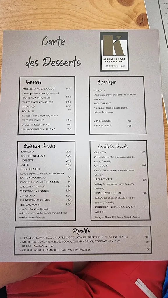 Menu_Le K Restaurant Lounge Bar d'altitude_Arâches-la-Frasse_image_1
