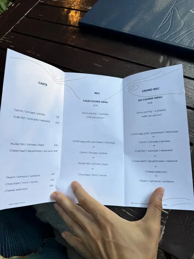 Menu_bec restaurant_Paradou_immagine_1