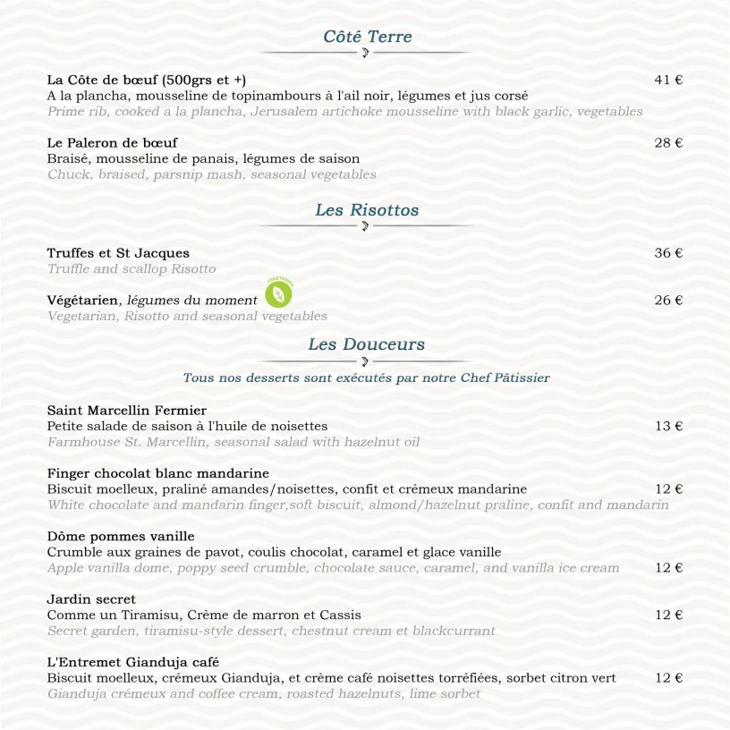 Menu_Restaurant Le 43_Fréjus_image_2