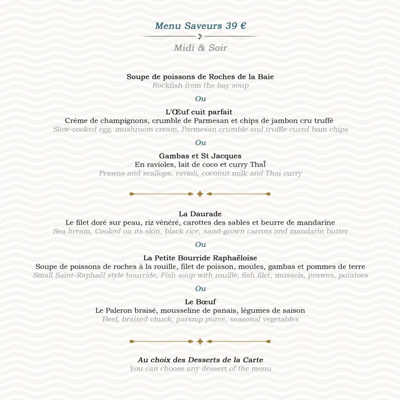 Menu_Restaurant Le 43_Fréjus_image_4