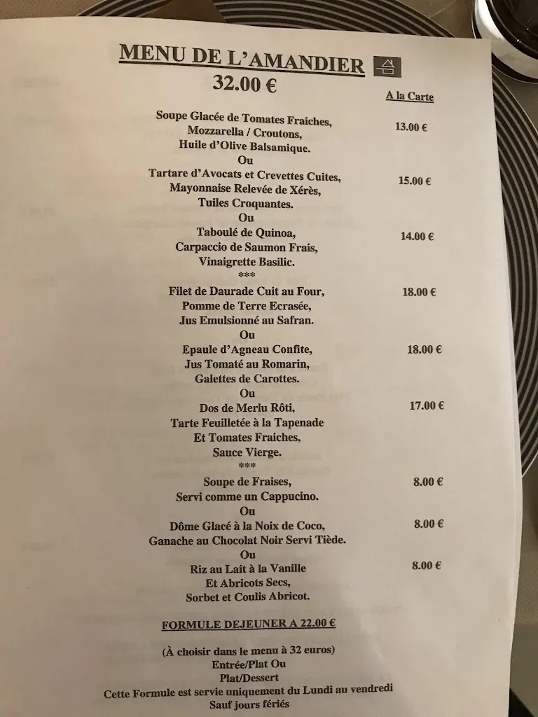 Menu_L'Amandier_Fréjus_immagine_2