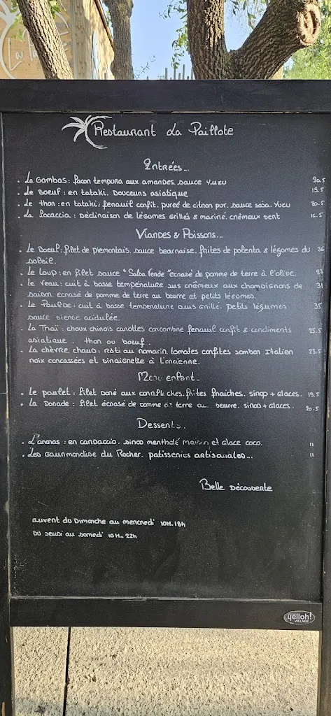 Menu_La Paillote Restaurant, Balneo & Spa_Fréjus_image_3