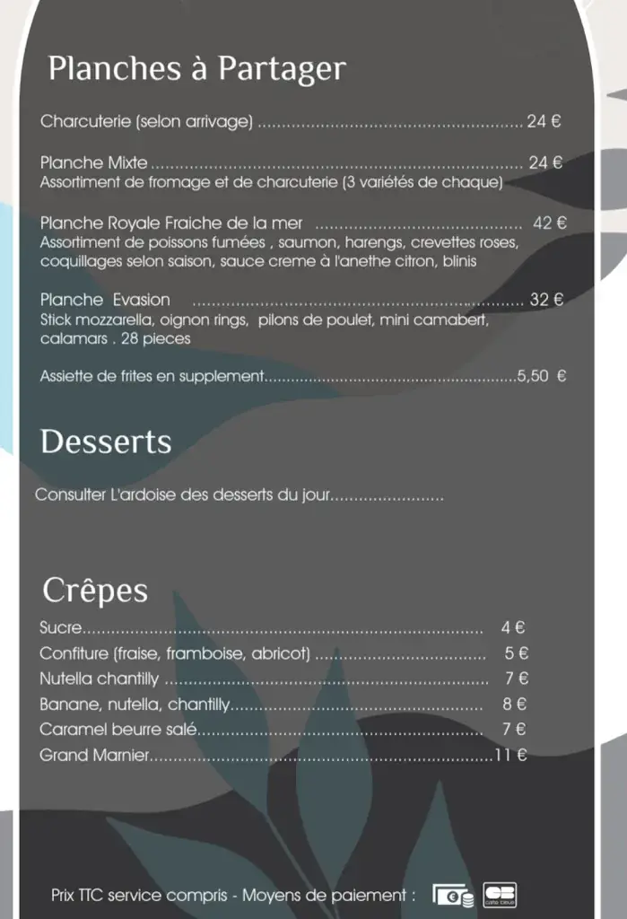 Menu_Évasion: Restaurant - Brasserie - Port Fréjus_Fréjus_image_1