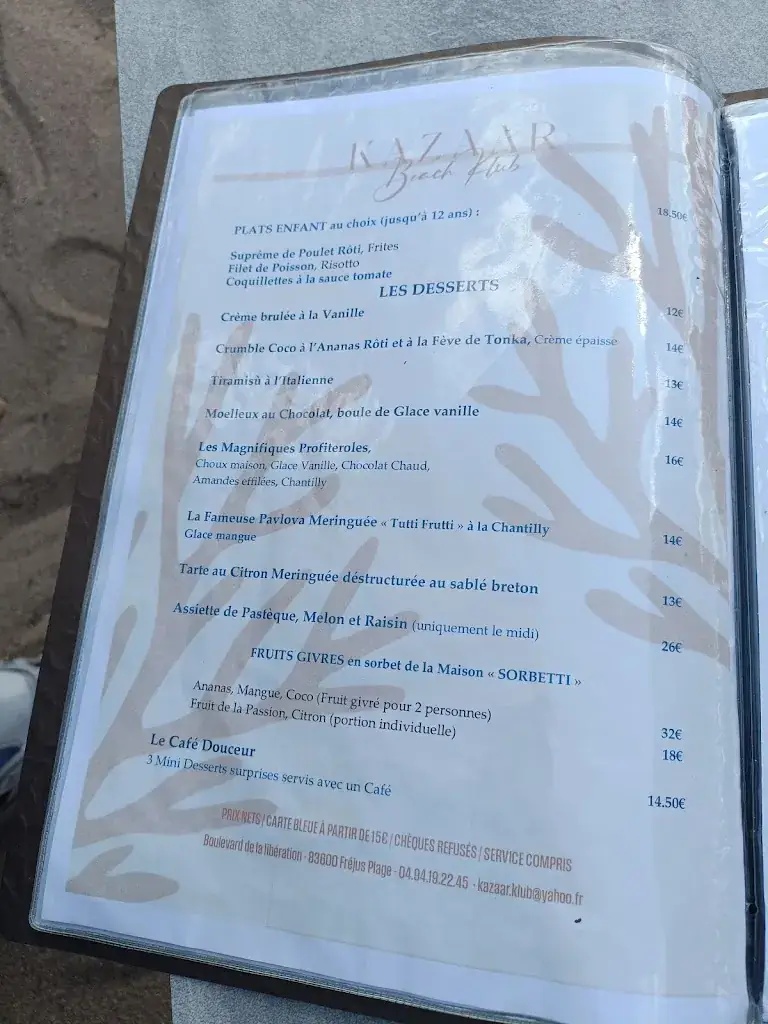 Menu_Kazaar Klub_Fréjus_image_3