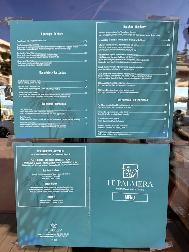 Menu_Palmera Plage_Fréjus_image_1