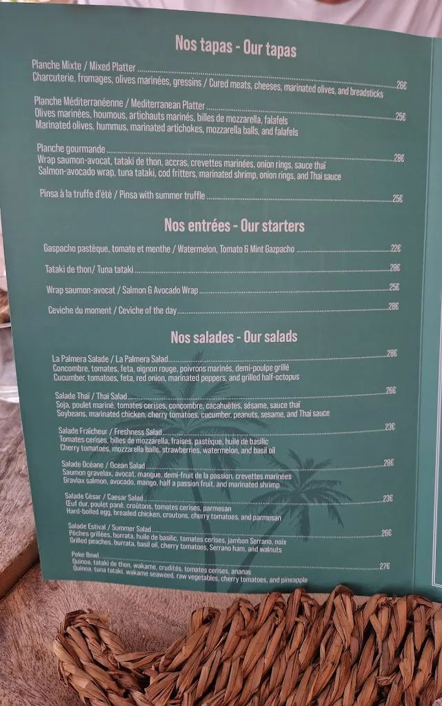 Menu_Palmera Plage_Fréjus_image_2