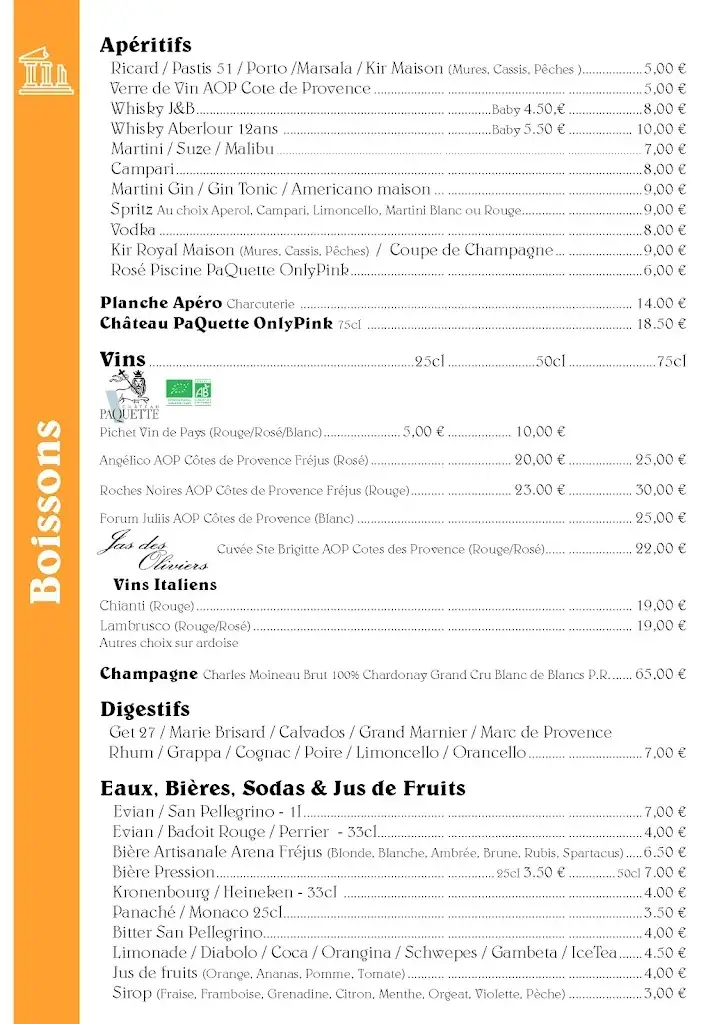 Menu_Pizzeria Cave Romaine_Fréjus_image_2