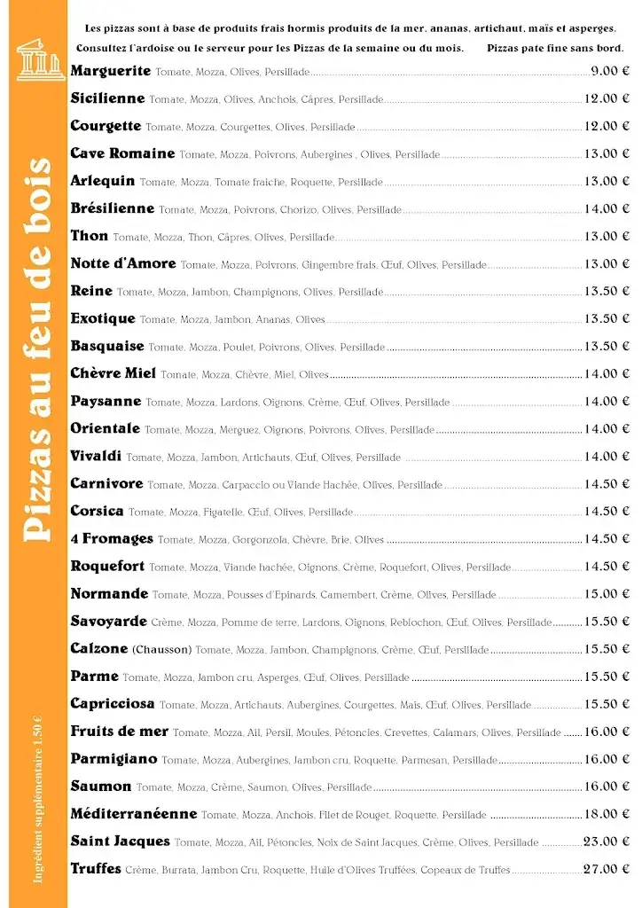 Menu_Pizzeria Cave Romaine_Fréjus_image_4