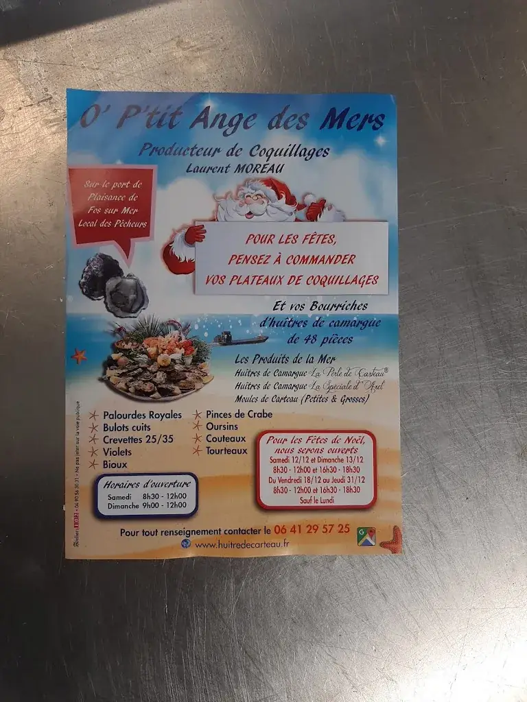 Menu_Moreau Laurent coquillages_Fos-sur-Mer_image_3