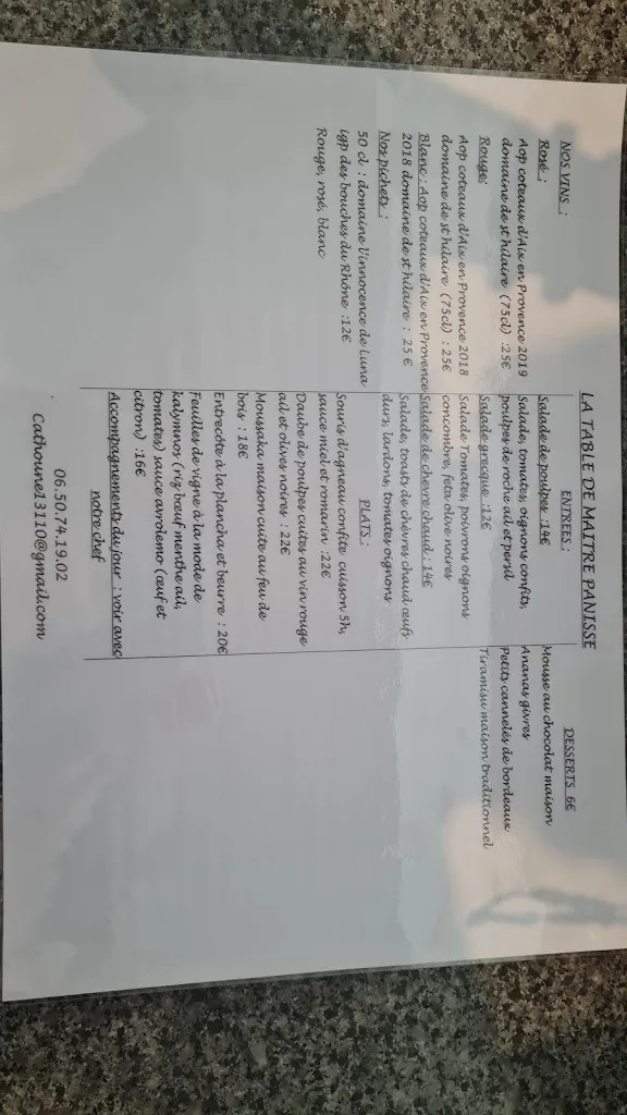 Menu_Restaurant La Table de Maître Panisse_Port-de-Bouc_image_3