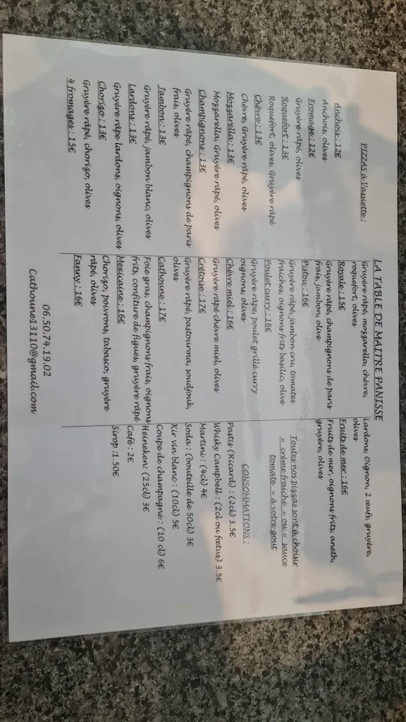 Menu_Restaurant La Table de Maître Panisse_Port-de-Bouc_image_4