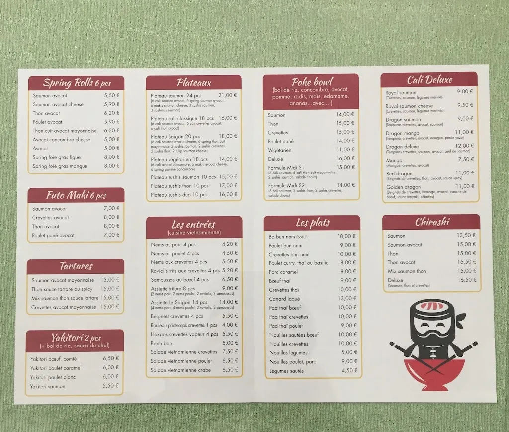 Menu_Paul SUSHI_Fos-sur-Mer_image_1