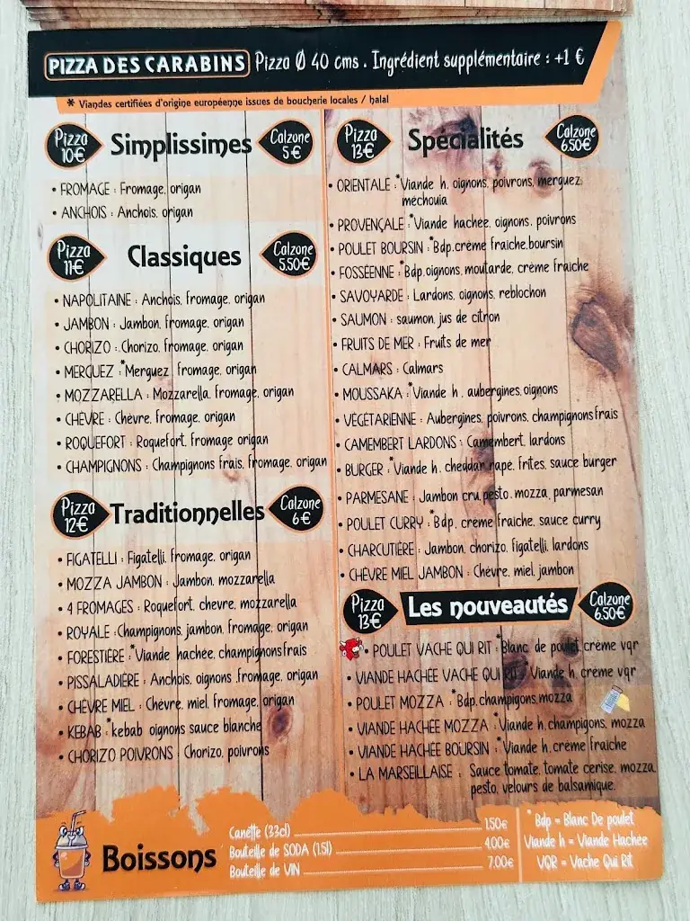 Menü_Pizzas des carabins_Fos-sur-Mer_Bild_3