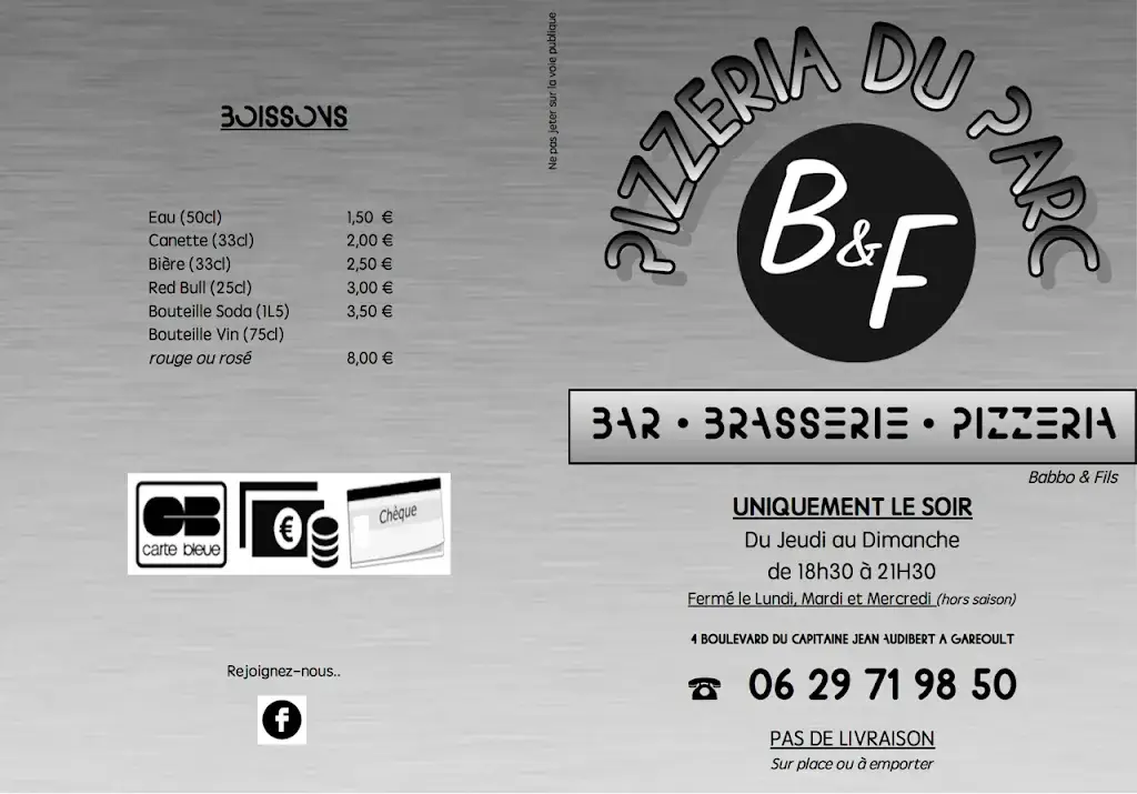 Menu_BRASSERIE DU PARC_Garéoult_immagine_2