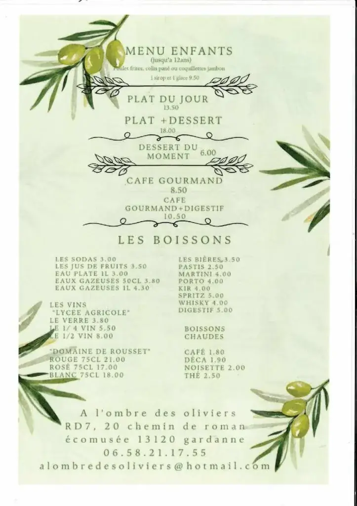 Menu_A l'ombre des oliviers_Gardanne_immagine_1
