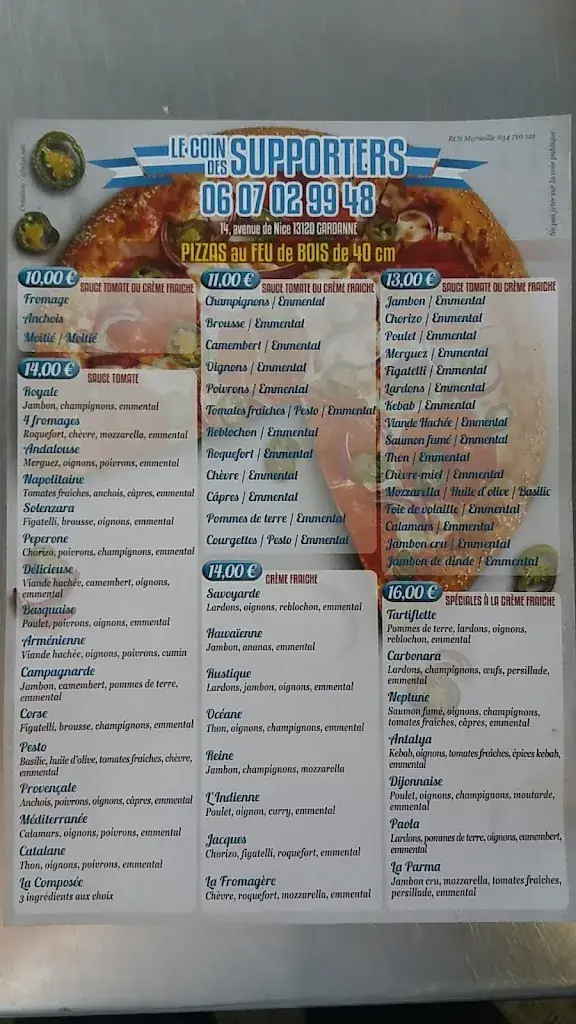 Menu_Le Coin des Supporters_Gardanne_image_1