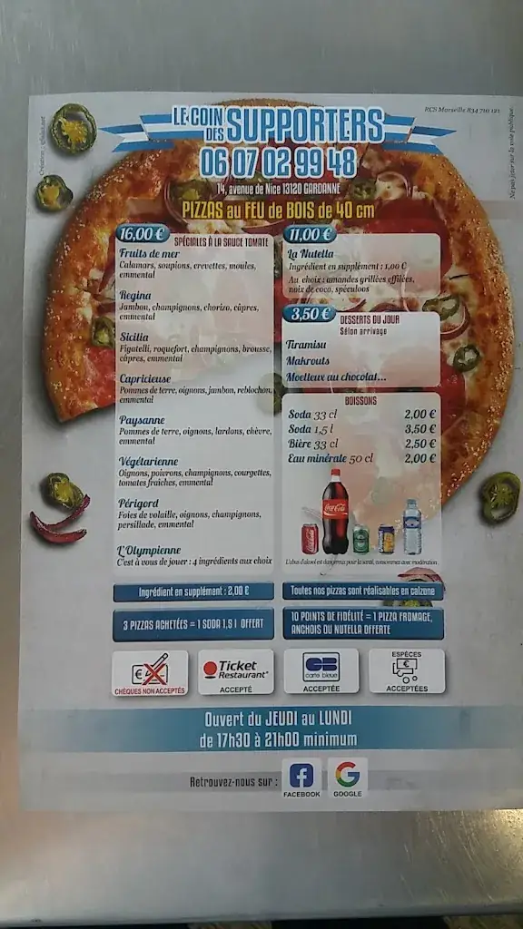 Menu_Le Coin des Supporters_Gardanne_image_2