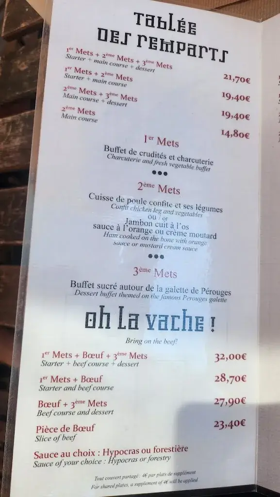 Menu_Le Relais de la Tour_Pérouges_image_1