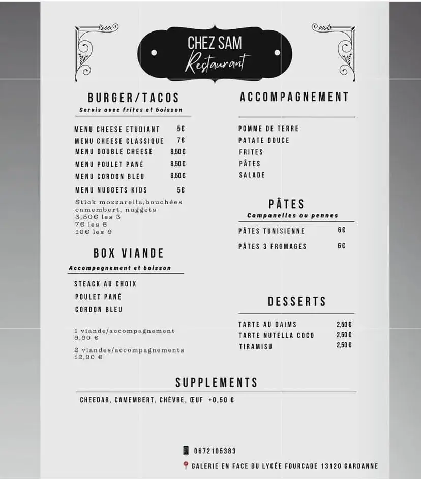 Menu_Chez Sam_Gardanne_image_1