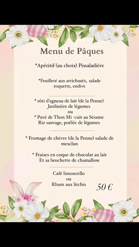 Menu_Bar Restaurant des Chasseurs à Gilette 06830_Gilette_image_2