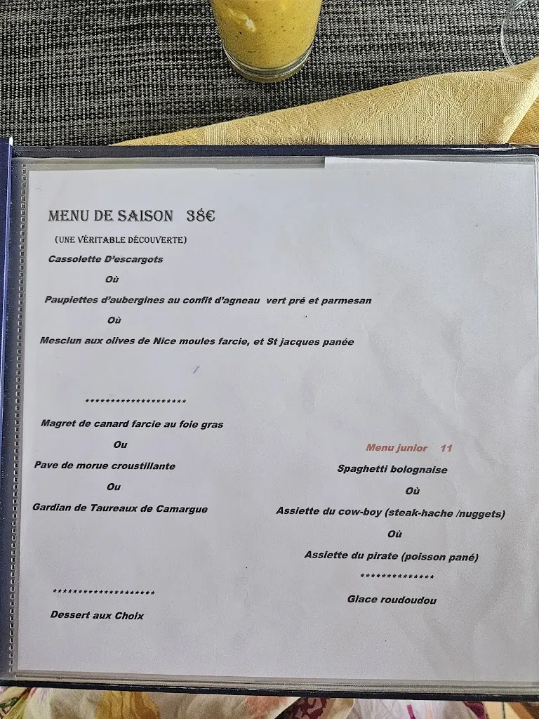 Menu_Hotel la Bergerie Provencale_Ginasservis_image_1