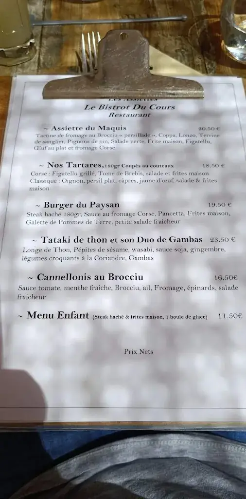 Menu_Le Bistrot Du Cours_Vinon-sur-Verdon_image_2