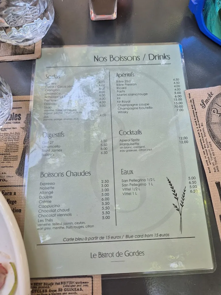 Menü_le Bistrot de Gordes_Gordes_Bild_1