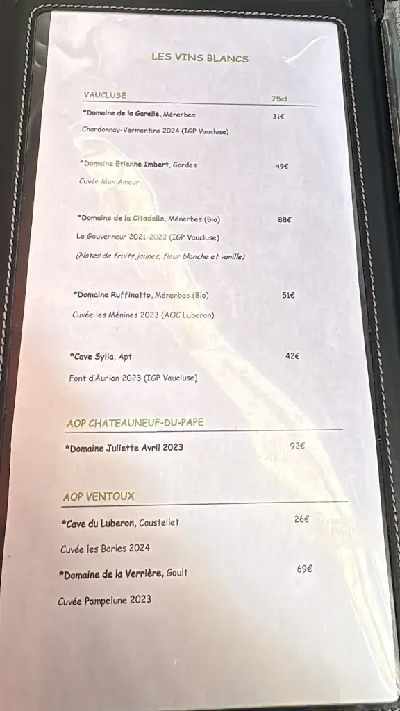 Menu_Restaurant L'Outsider_Gordes_image_1