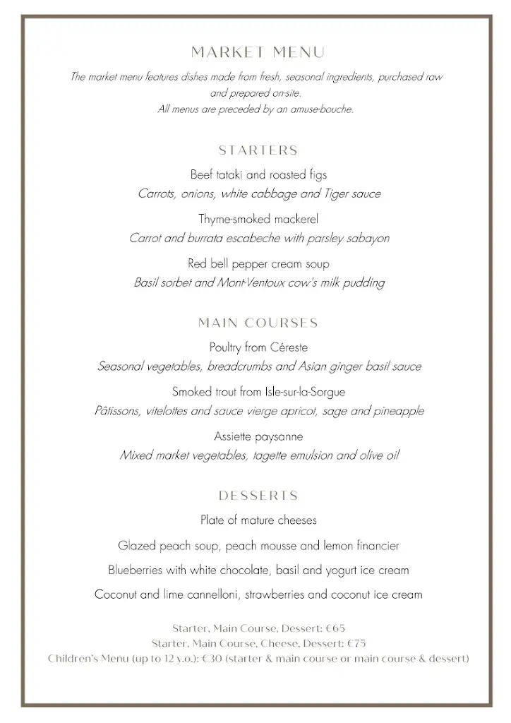 Menu_Restaurant & Bar la Ferme de la Huppe_Gordes_image_1