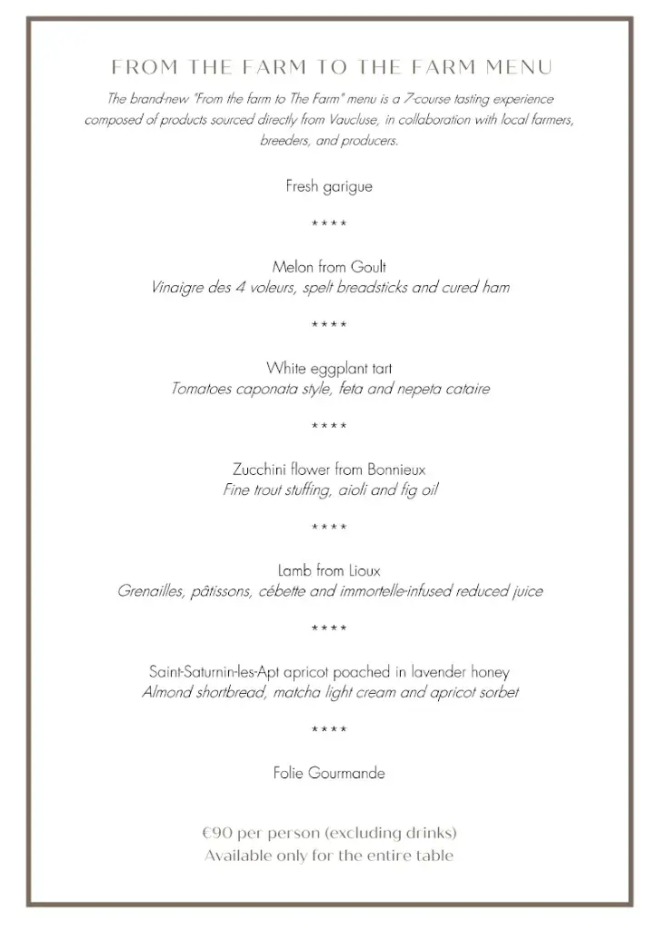 Menu_Restaurant & Bar la Ferme de la Huppe_Gordes_image_4