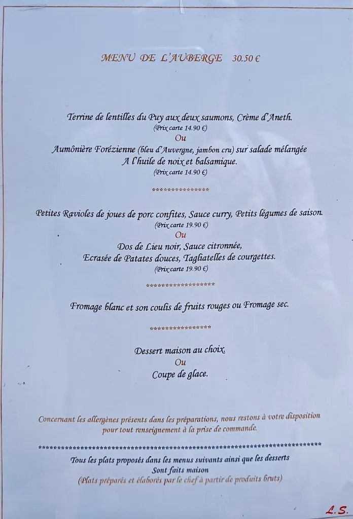 Menu_Auberge Du Marais_Chapelle-en-Lafaye_image_2