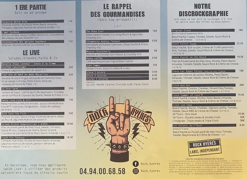 Menu_Le Rock Hyères_Hyères_image_1