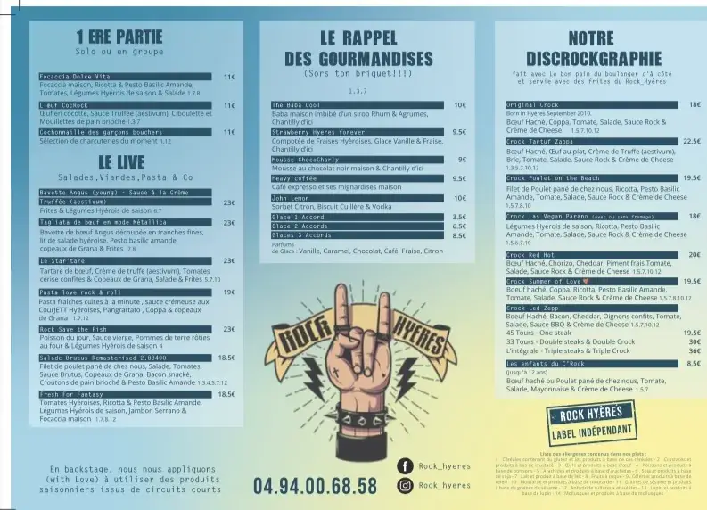 Menu_Le Rock Hyères_Hyères_image_2