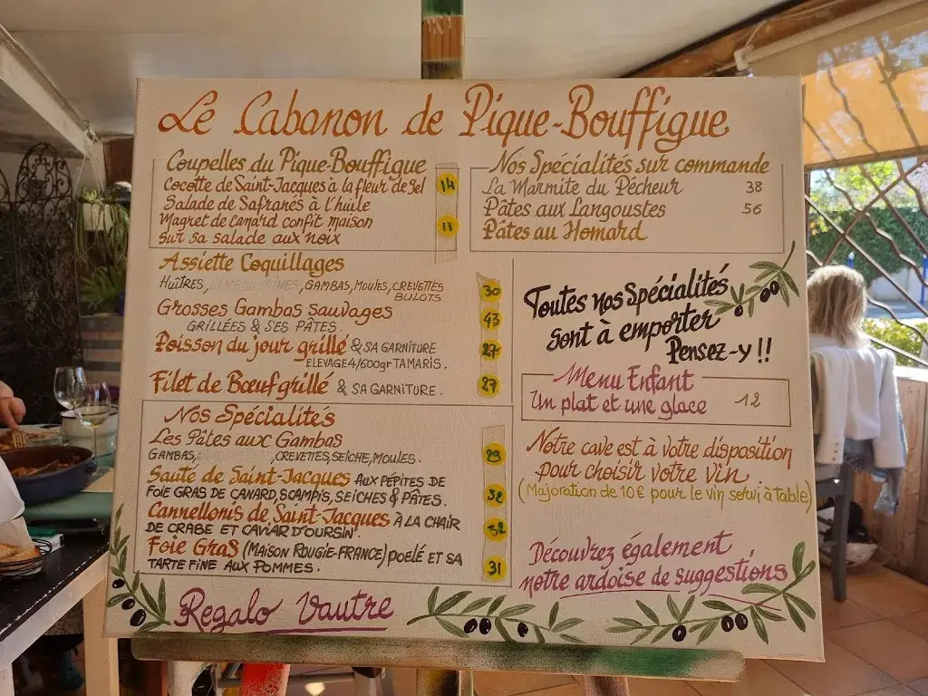 Menu_Restaurant Le Pique Bouffigue_Hyères_immagine_3