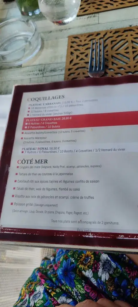 Menu_Le Grand Baie_Hyères_immagine_4