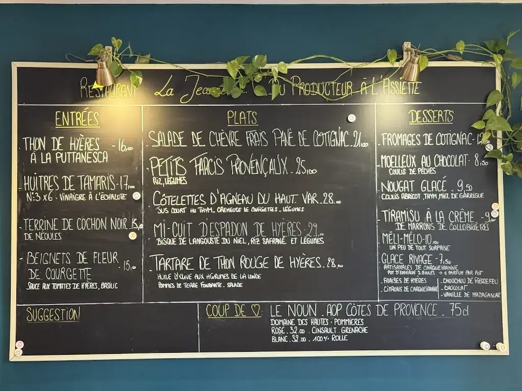 Menu_Restaurant La Jeannette_Hyères_image_1