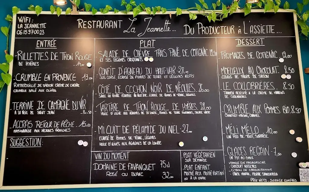 Menu_Restaurant La Jeannette_Hyères_image_4