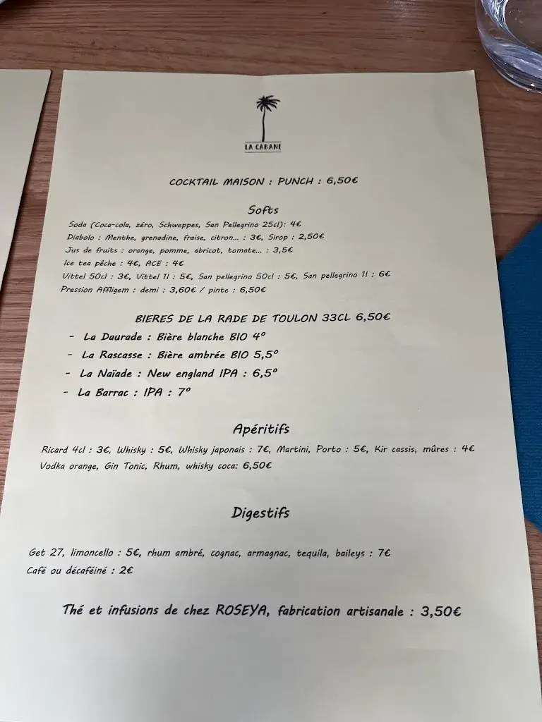 Menu_Restaurant La Cabane_Hyères_immagine_2