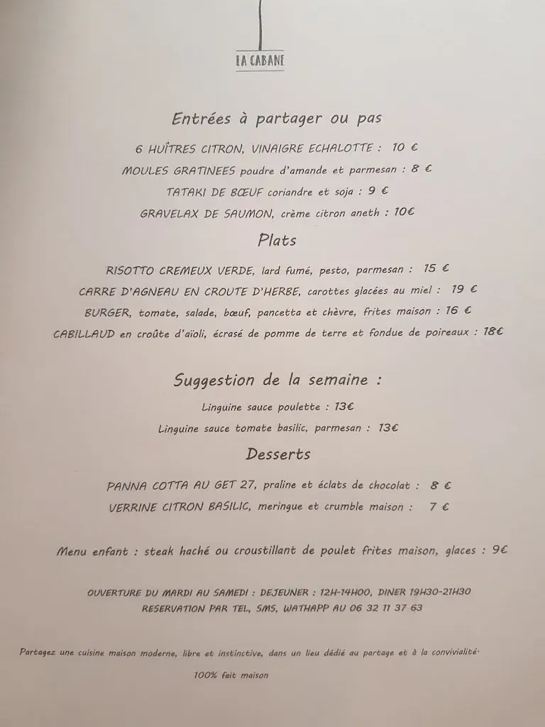 Menu_Restaurant La Cabane_Hyères_immagine_4