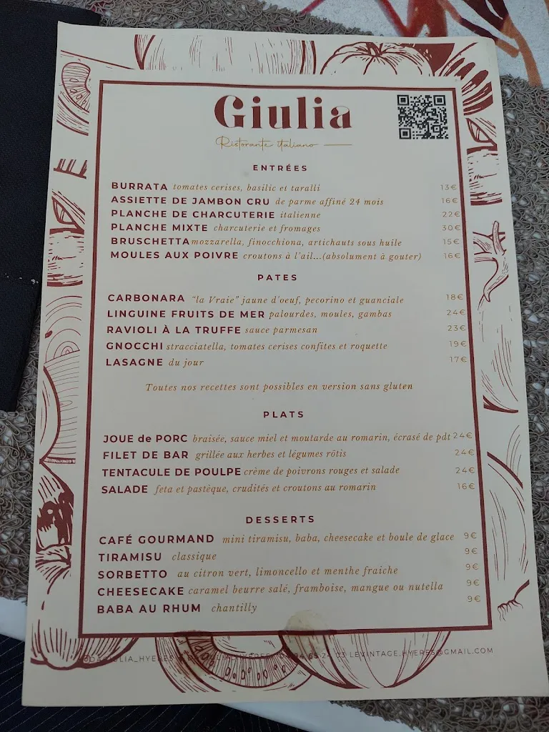 Menü_GIULIA | Ristorante Italiano_Hyères_Bild_1