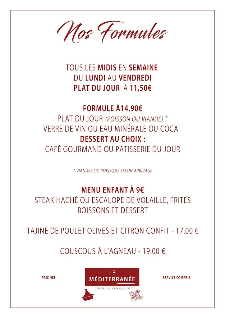 Menu_Restaurant Le Mediterranée_Hyères_image_1