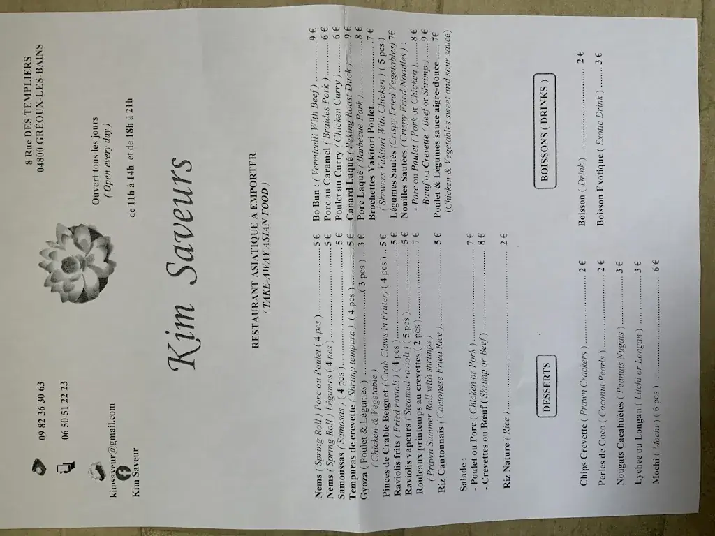 Menu_Kim Saveurs_Gréoux-les-Bains_image_2
