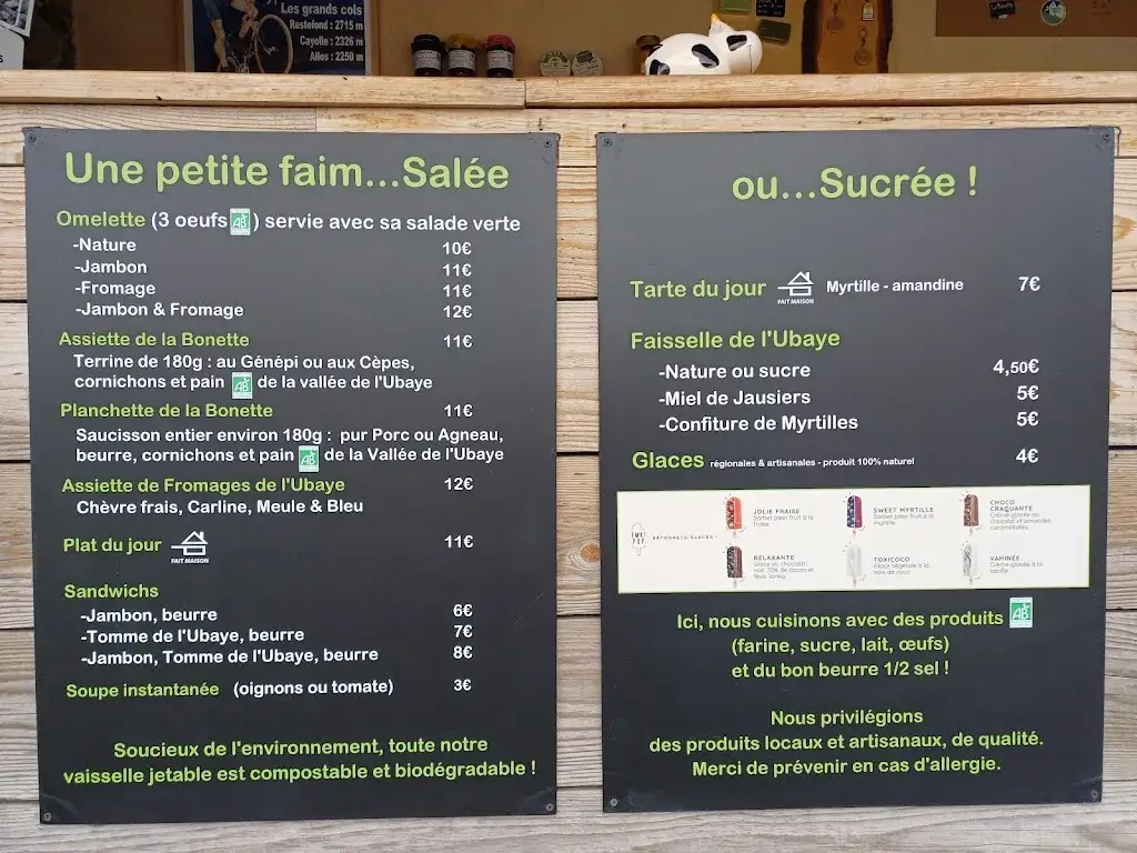 Menu_Buvette de la bonette 2536 m_Jausiers_immagine_1