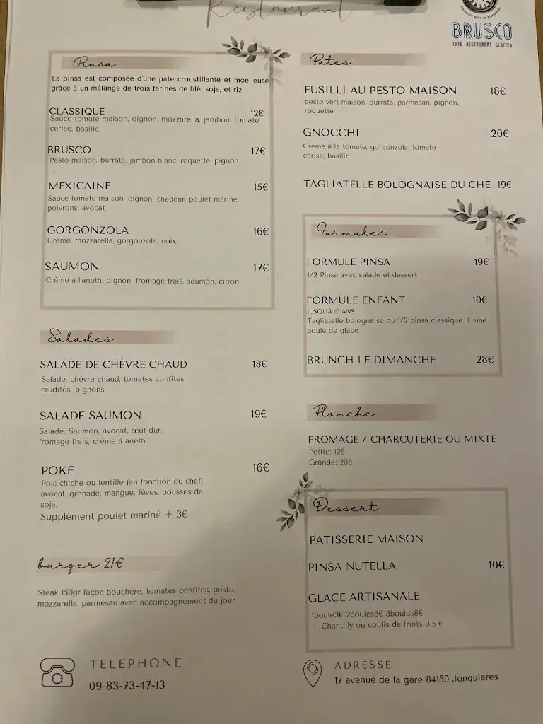 Menu_Brusco restaurant_Jonquières_image_3