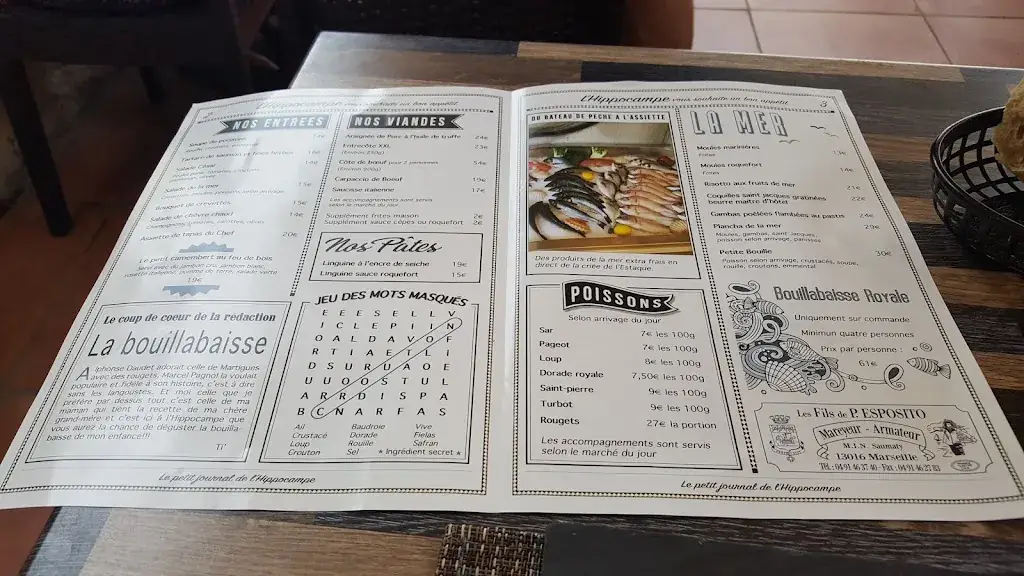 Menu_L'Hippocampe Estaque_Marseille_immagine_2
