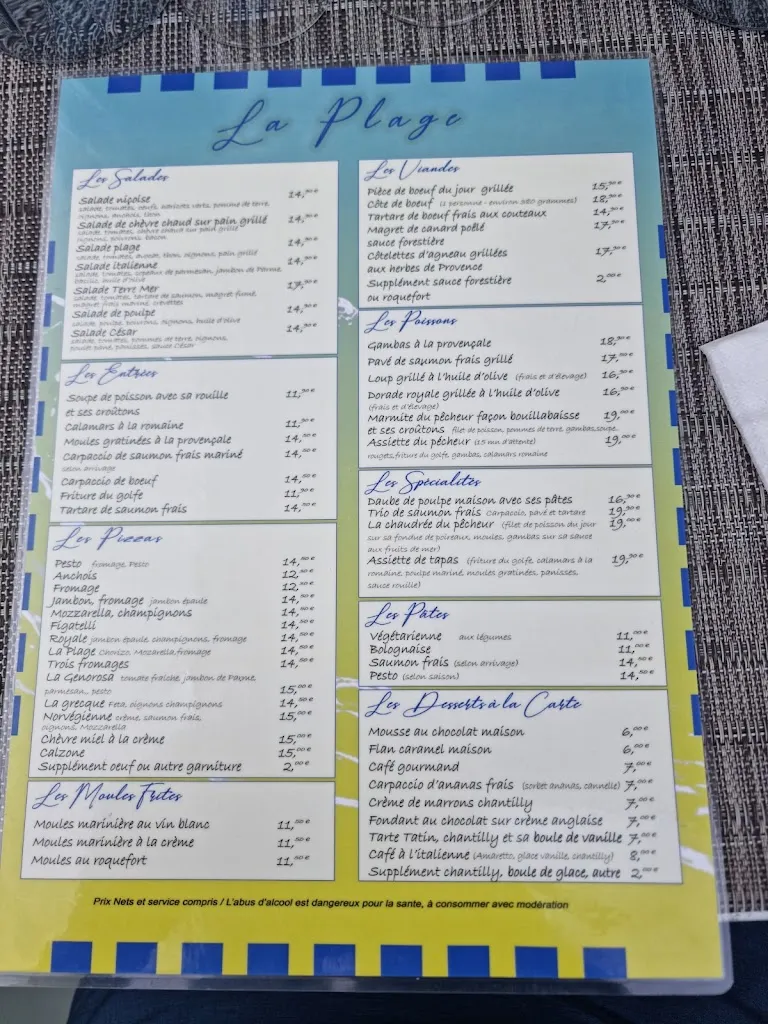 Menu_Bar Restaurant la Plage_Marseille_immagine_1