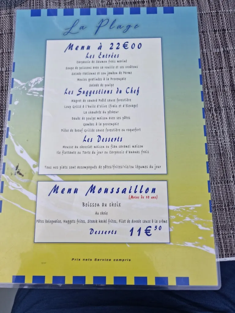 Menu_Bar Restaurant la Plage_Marseille_immagine_2