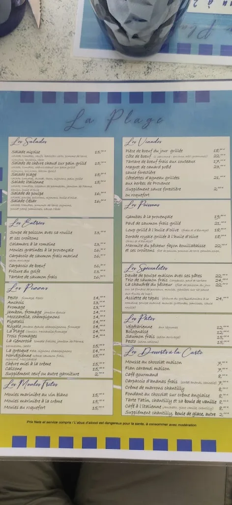 Menu_Bar Restaurant la Plage_Marseille_immagine_4