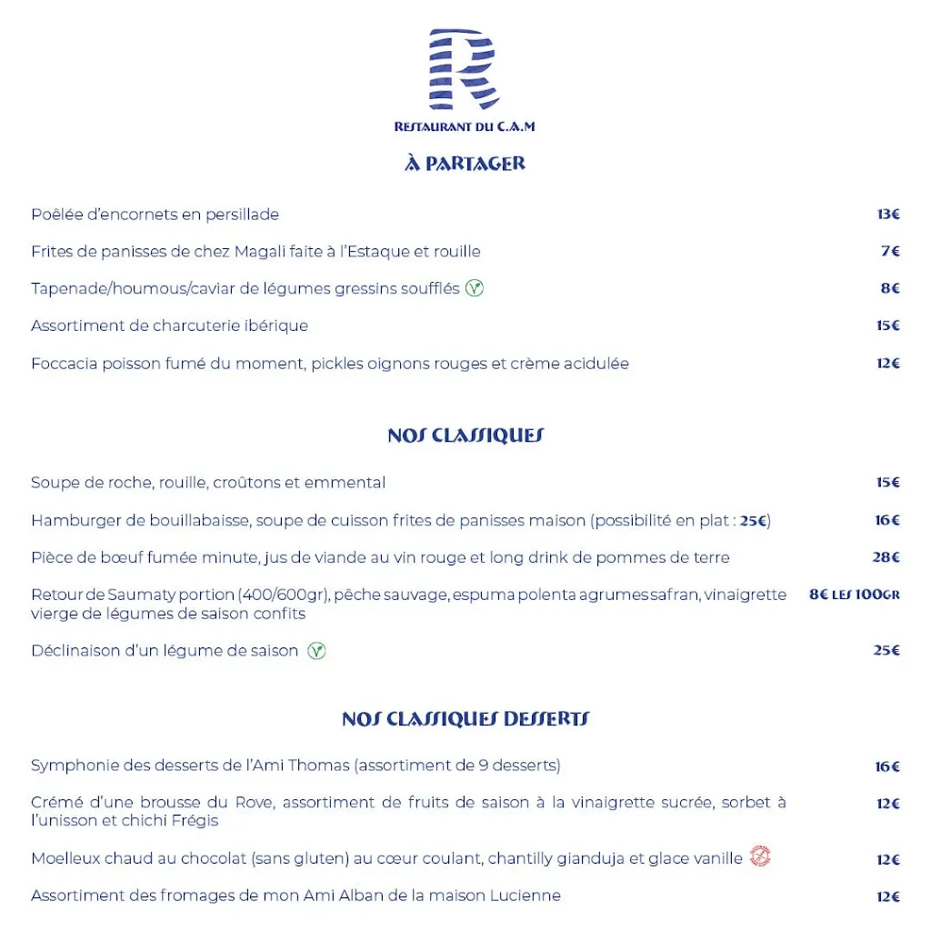Menu_Le Restaurant du C.A.M par Virginie et Sylvain Robert_Marseille_image_1