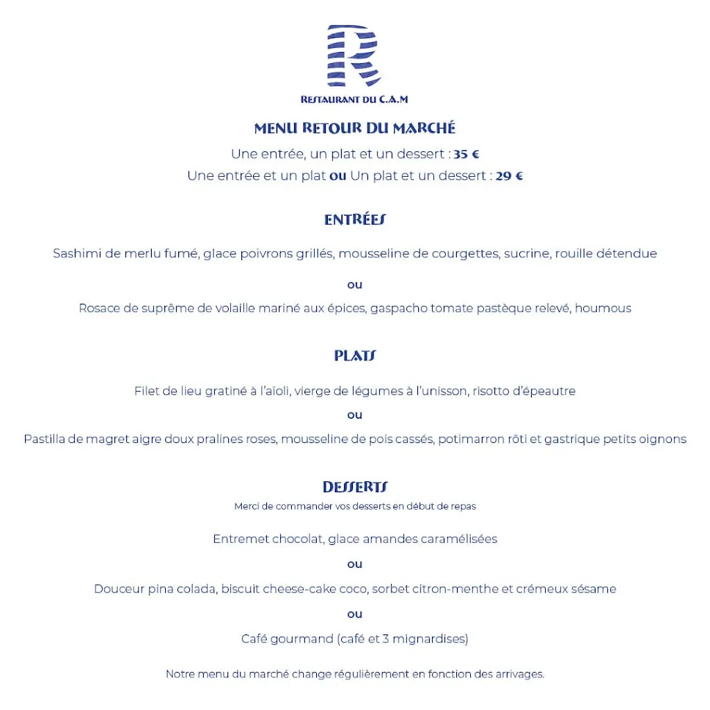 Menu_Le Restaurant du C.A.M par Virginie et Sylvain Robert_Marseille_image_2